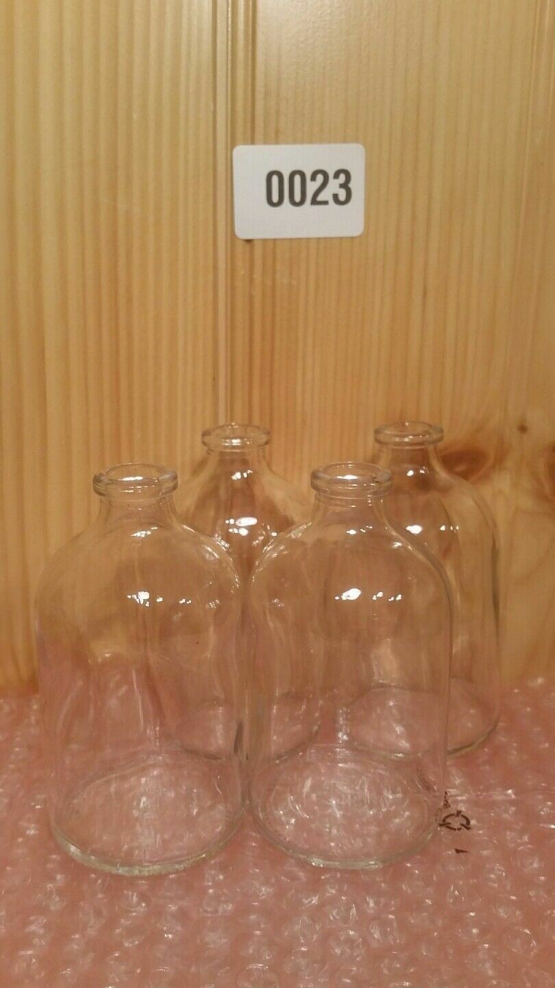 4Pcs 100ml Clear Glass Bottles Small Empty Transparent Vial NO LID