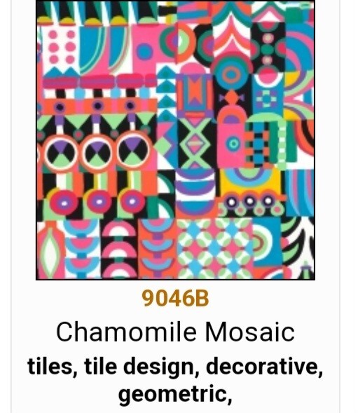 1/2 Bthy Chamomile Mosaic Alexander Henry Cotton Fabric Bright 9046b Half