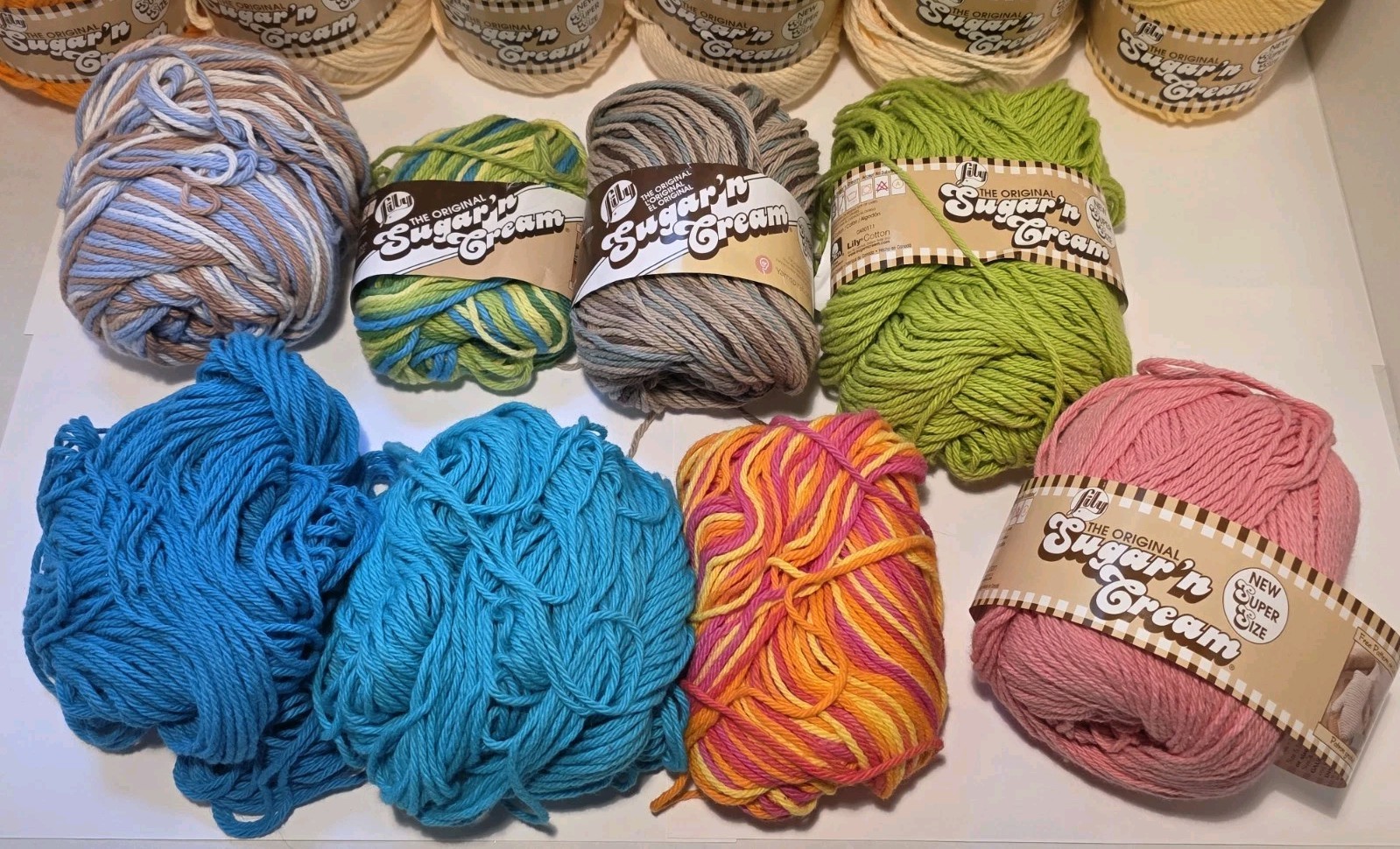 Lily Sugar ‘n Cream Yarn Lot Assorted Colors