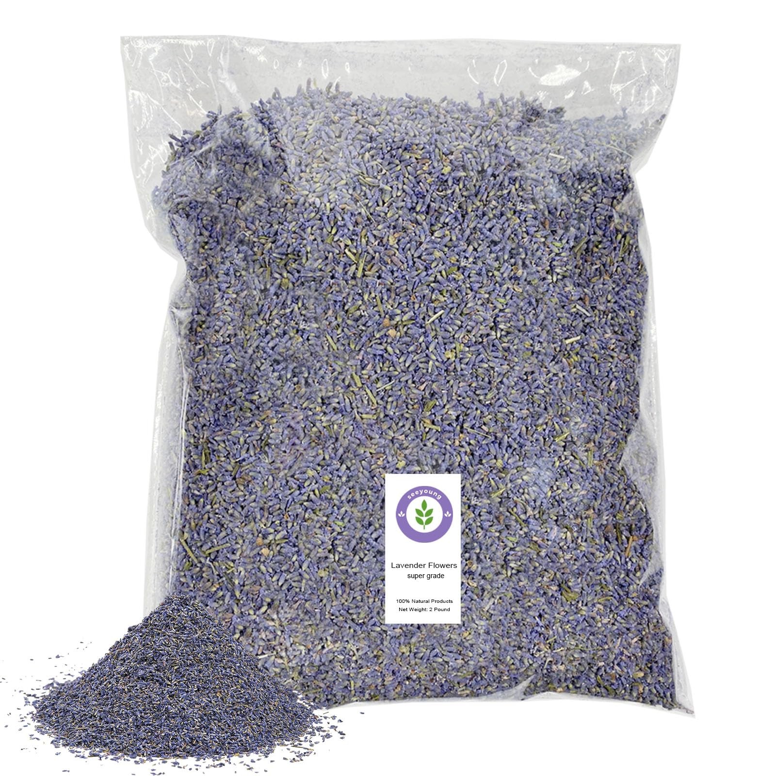 Pound Dried Lavender Flowers 2LB Bulk Natural Lavender Buds Perfect for Wedding