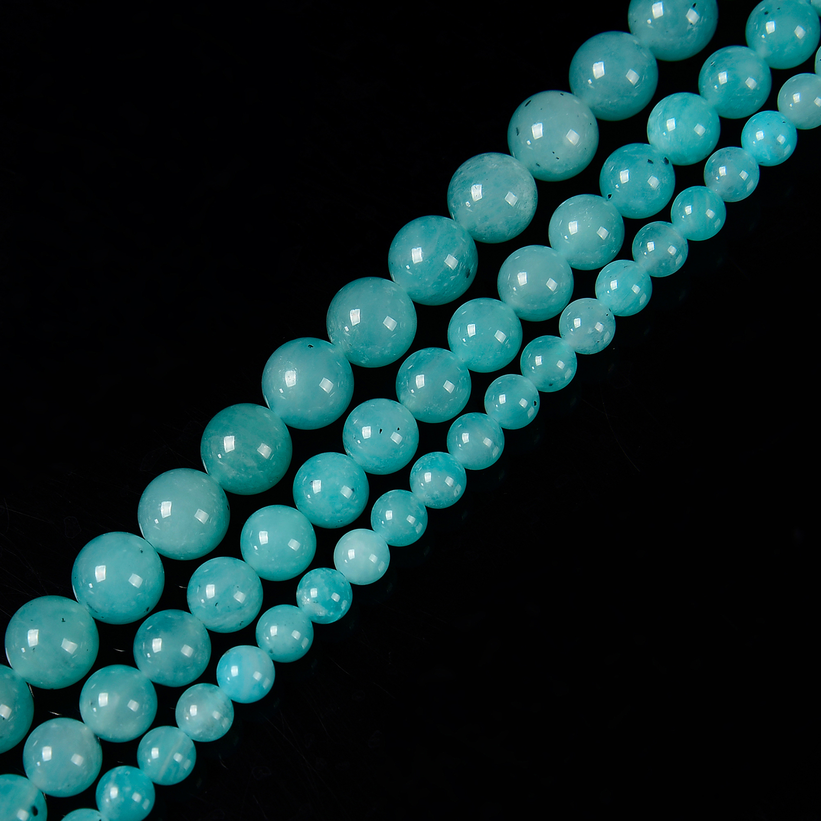 High Quality Blue Green Amazonite Smooth Round Beads 6mm 8mm 10mm 15.5” Strand