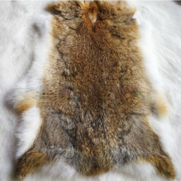 5PCS Real Farm Rabbit Skin Pelts Fur Hides Natural Soft Leather Tanned DIY Craft