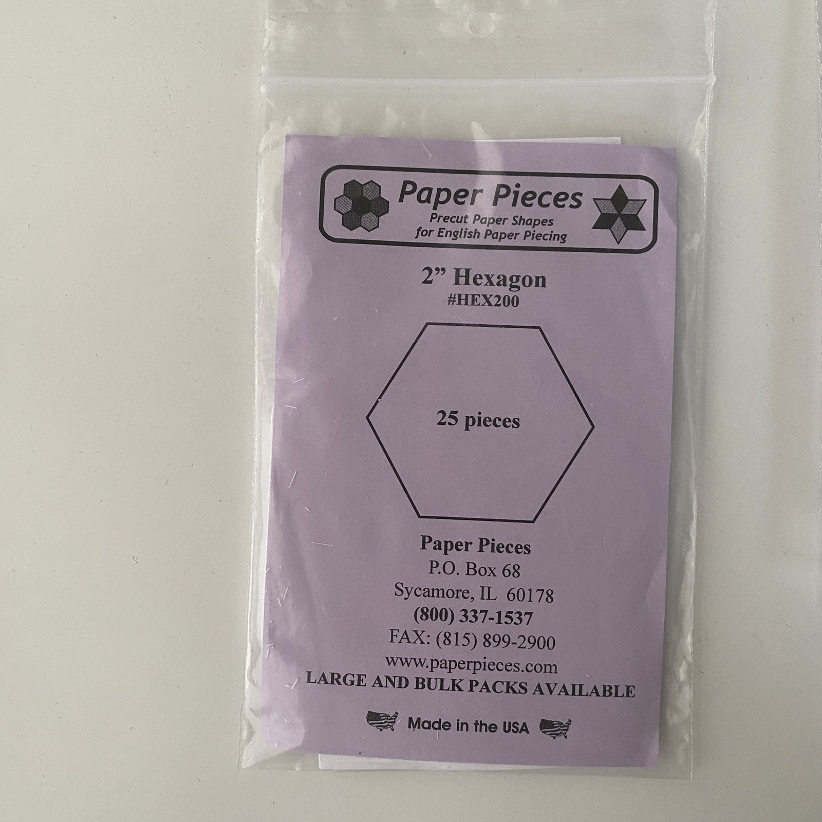 Precut Paper Pieces and Various Shapes for Paper Pieced Quilting