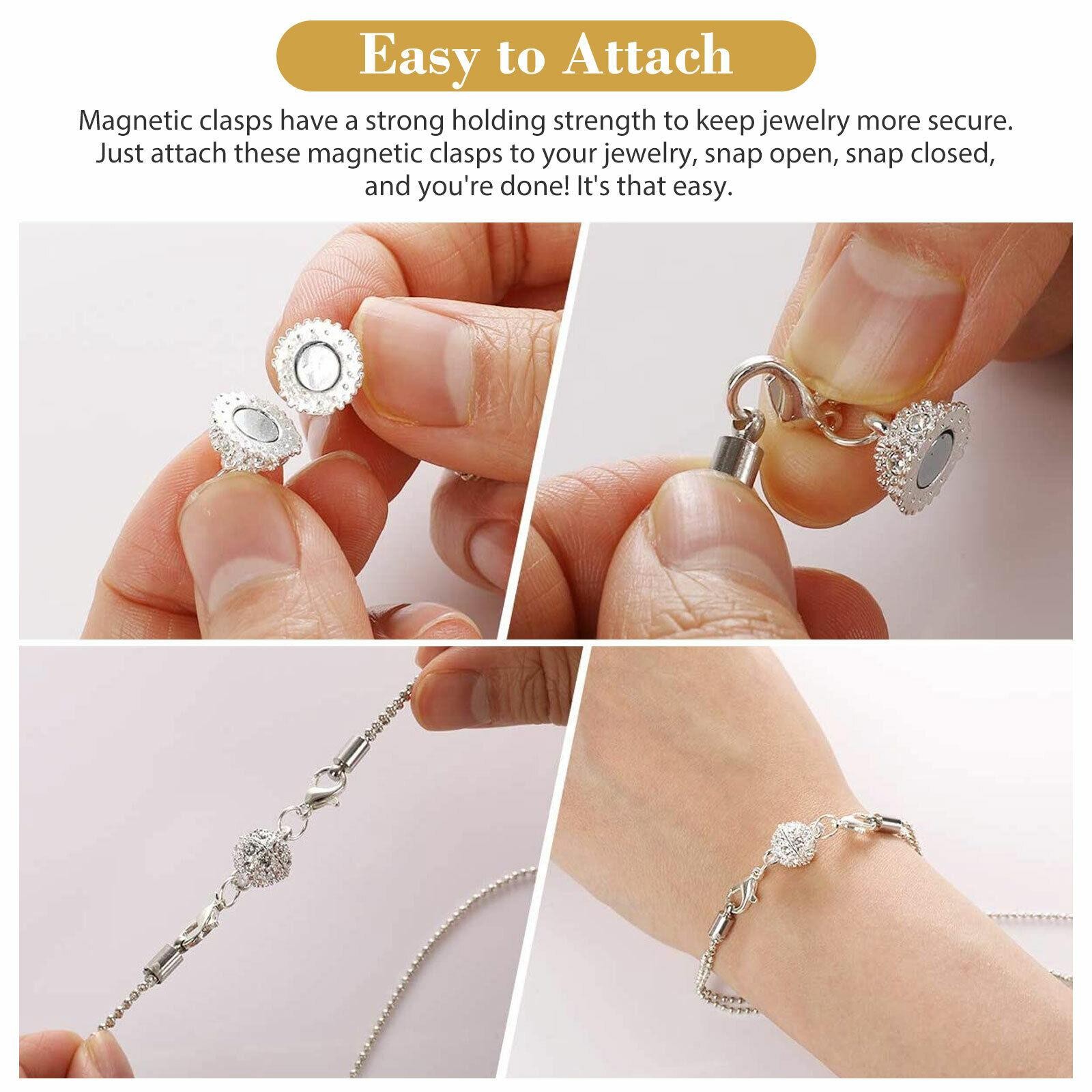 24Pcs Metal Strong Magnetic Clasps Connectors For Jewelry Necklace Making A