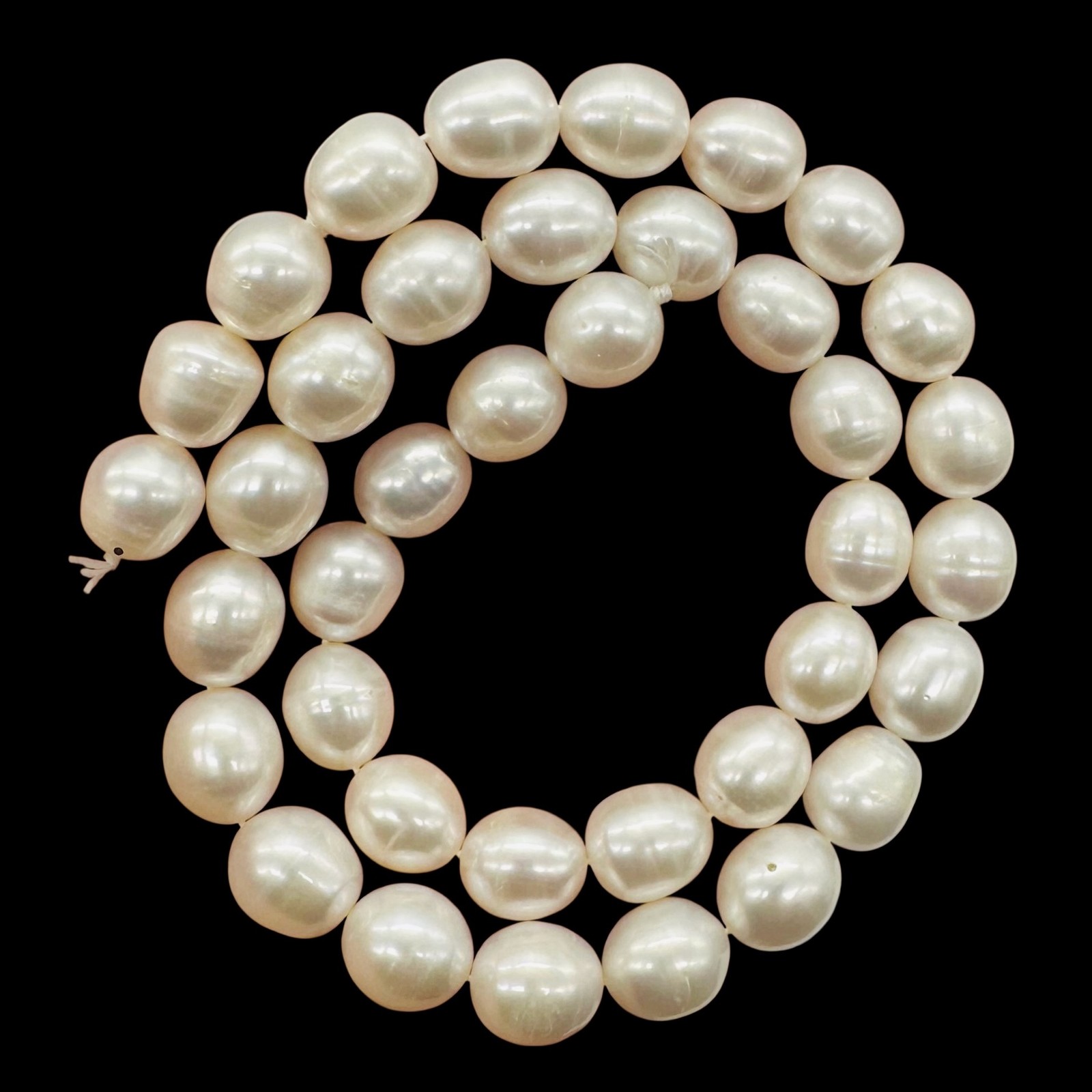 White Pear Shaped Fresh Water Pearls 16″ Strand | 12×10 to 10x9mm |