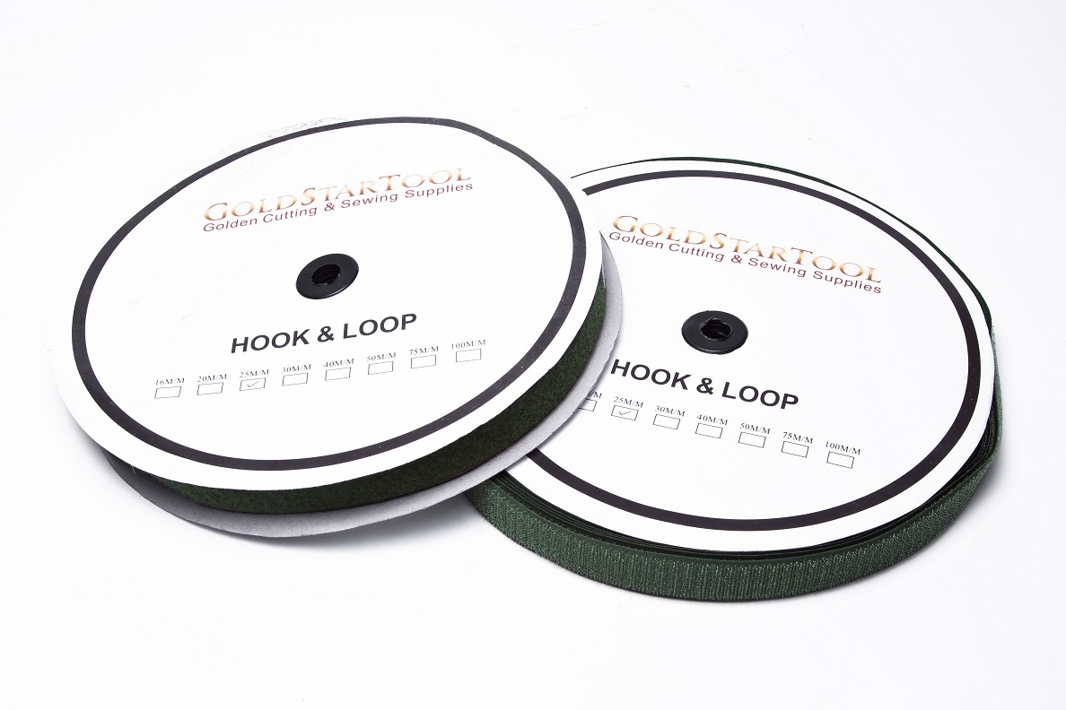 Hook and Loop sew-on black,white,red, beige, gray & hunter green ,10 or 27 yards