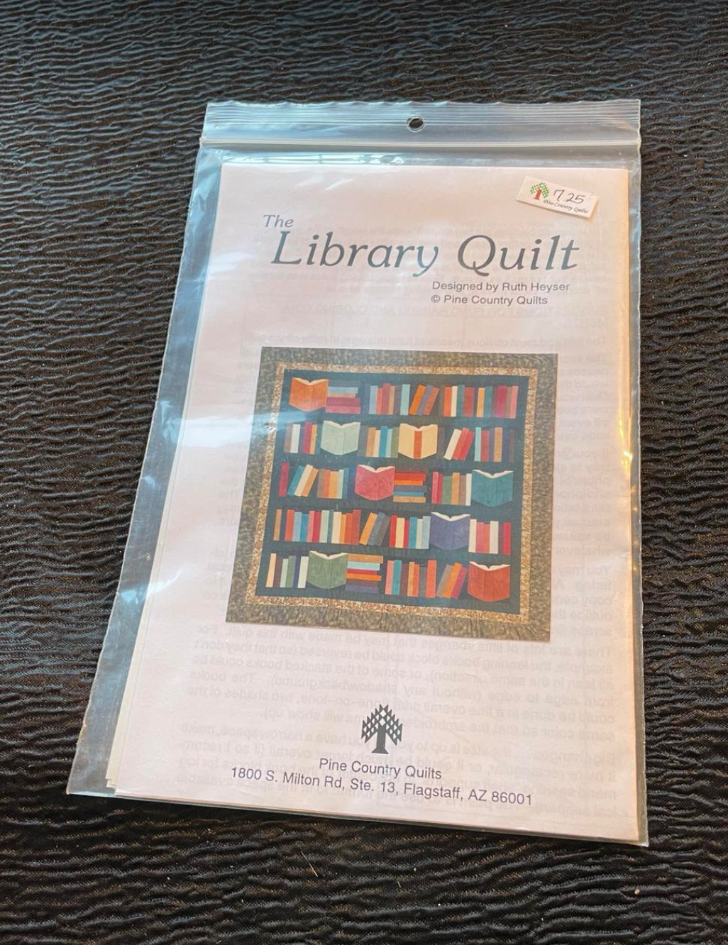 Library Quilt Books Art Pattern Ruth Heyser Pine Country Crafts Booklet