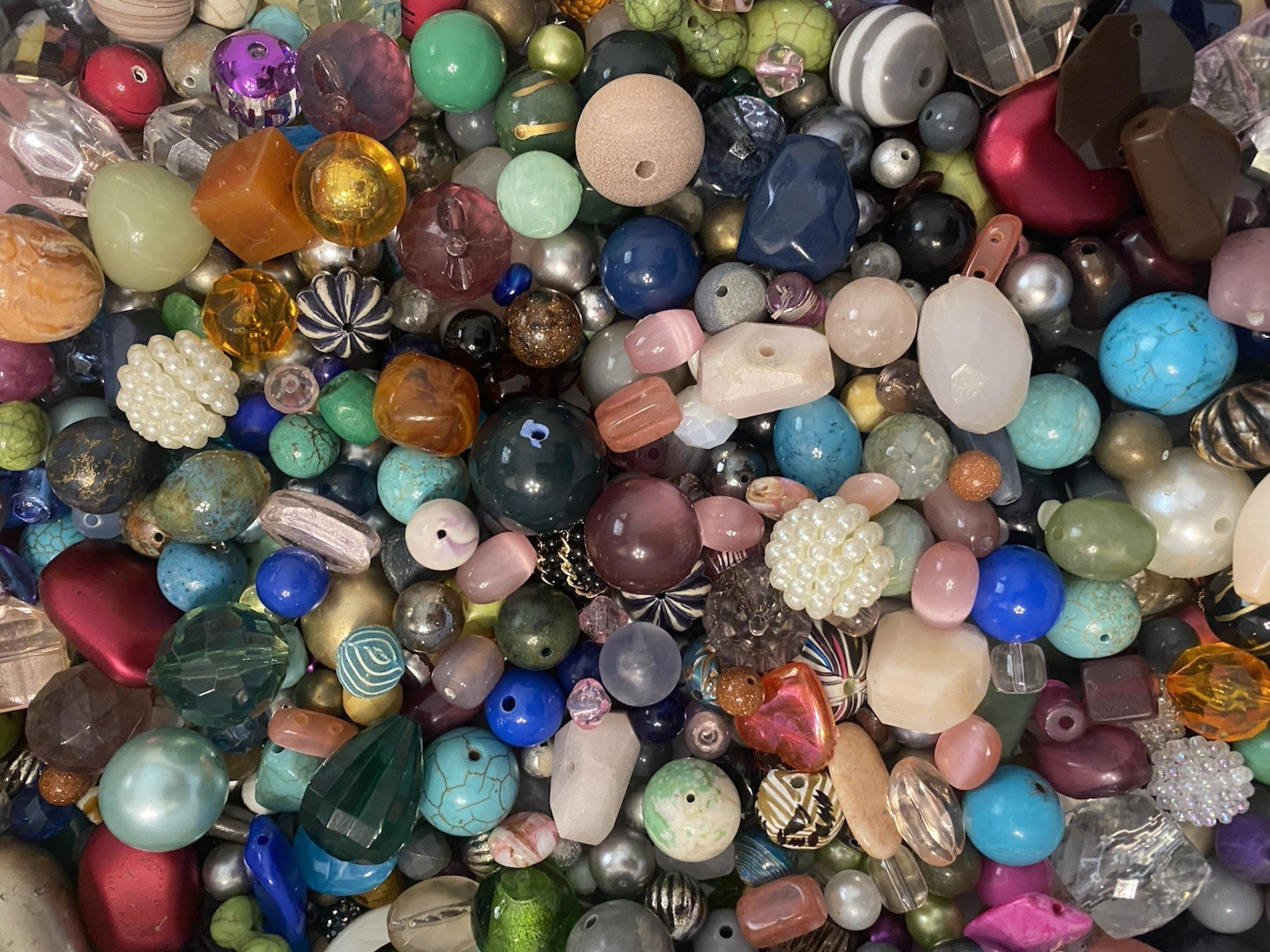 1 lb. BEAD SOUP Random Mix Loose Beads New and Upcycled 16 oz 450 g