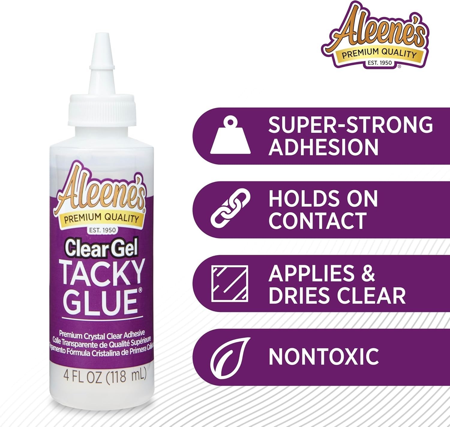 Aleene’s AR6-2 Clear Gel Tacky Glue, 4 oz., 4 oz., Multicolor