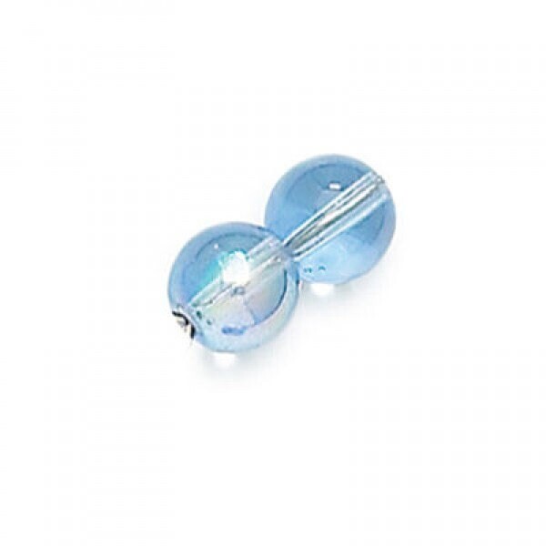 50, 4mm, Round Druk, Light Sapphire AB, Czech Druk Beads, (duk30)