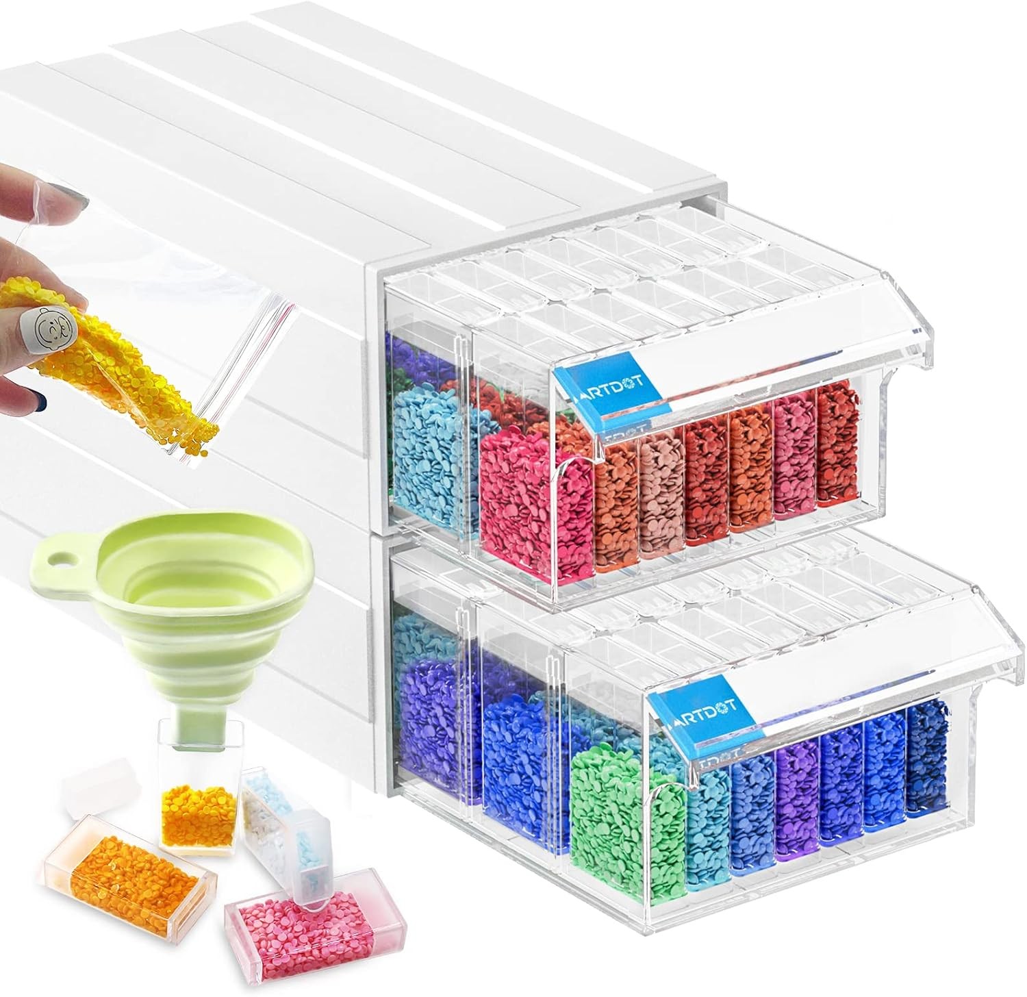 64-Jar Storage Box – Portable Organizer for Diamond Art Tools & Accessories