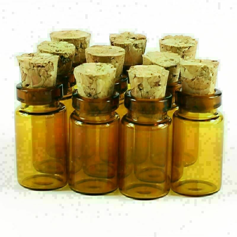 10 – 30 pcs 1ml 11*22mm Empty Amber Glass Bottle Vials with Cork Storage Craft