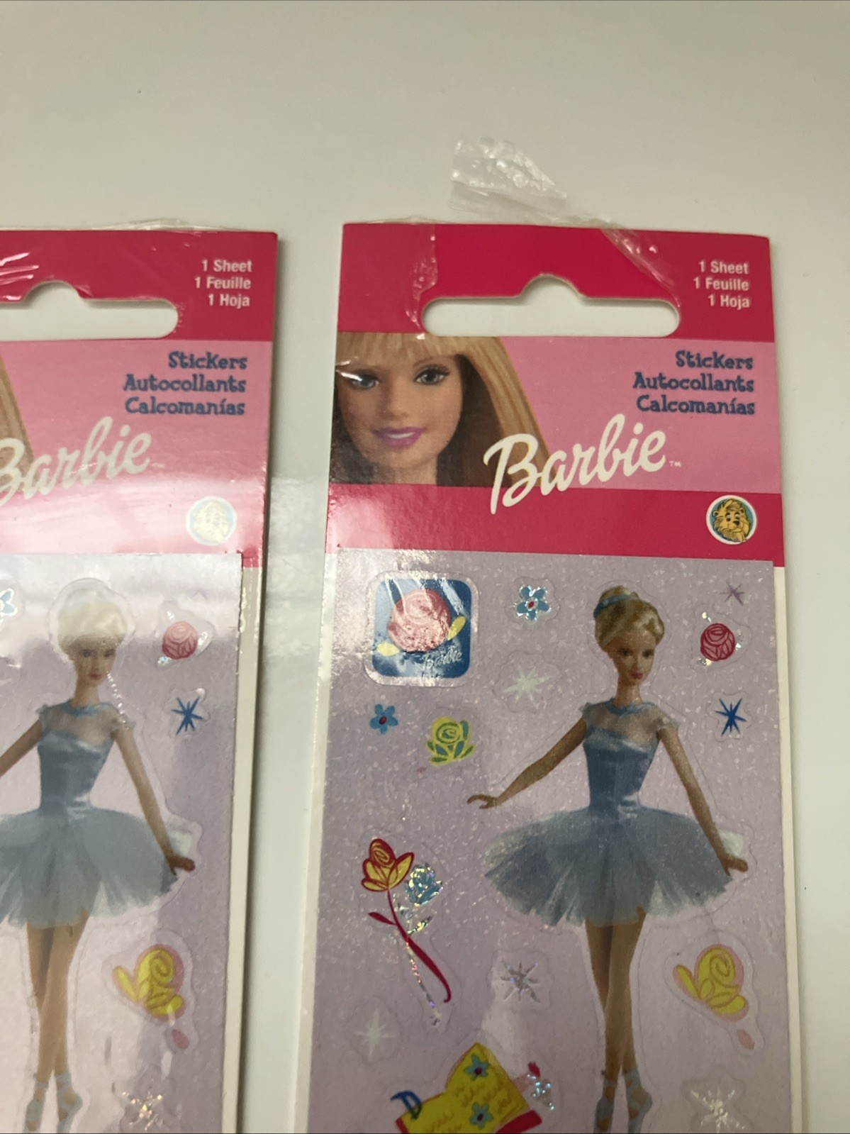 7 Lot Vintage Stickers Barbie 2000, Annie Langs 2001 And SandyLion Unknown Date