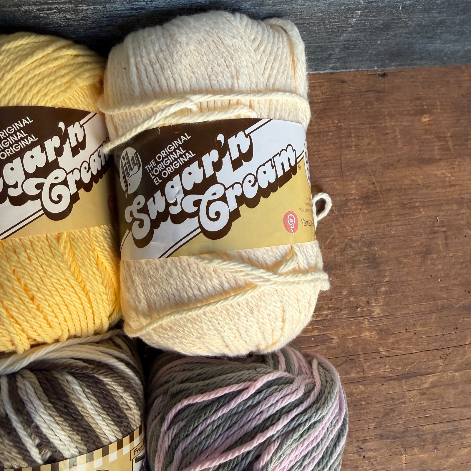 12 Skiens Yarn Lily Sugar and Cream Assorted Colors , Stripes Twist