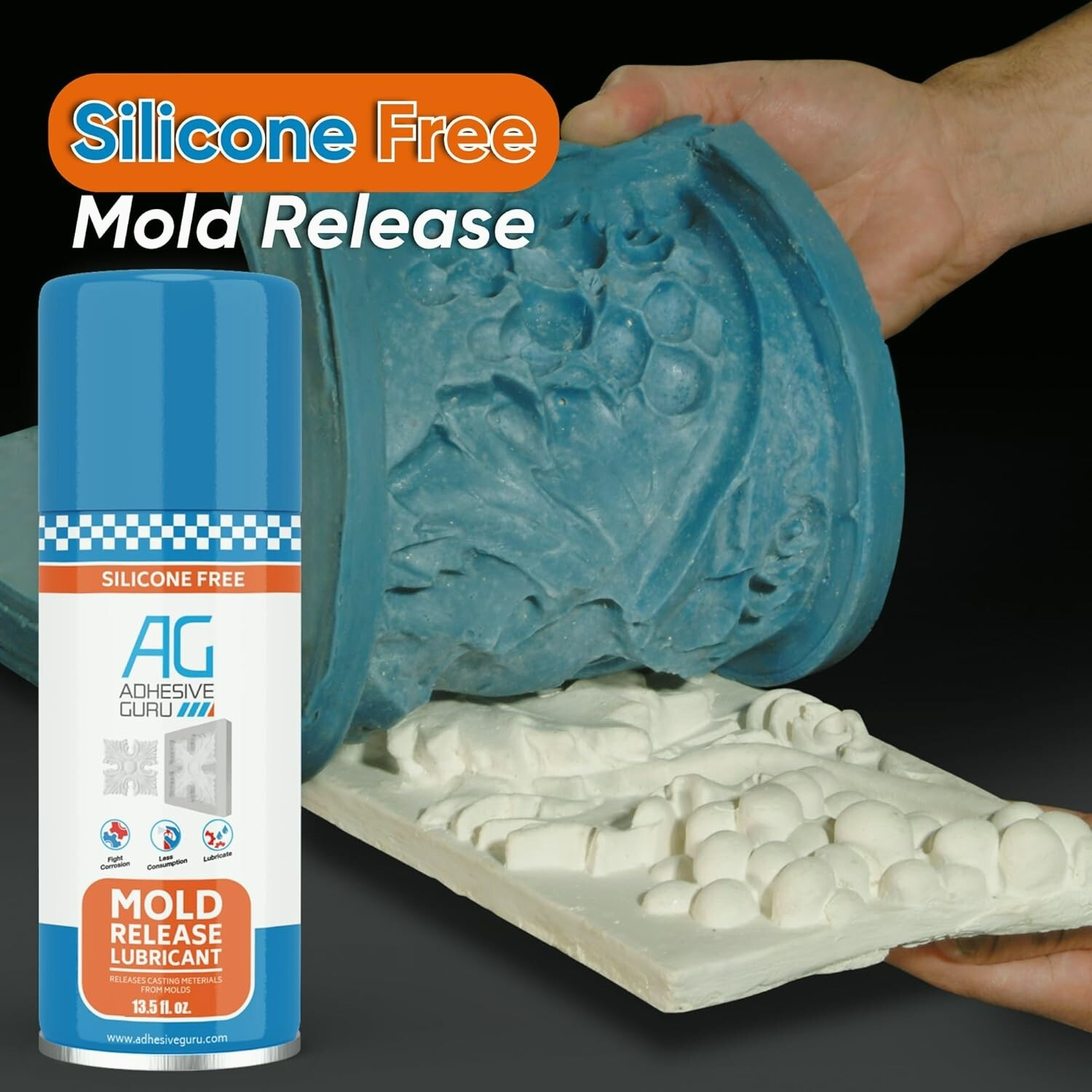 Adhesive Guru Non Silicone Epoxy Mold Release Spray (2×6.76 fl oz ), Silicone