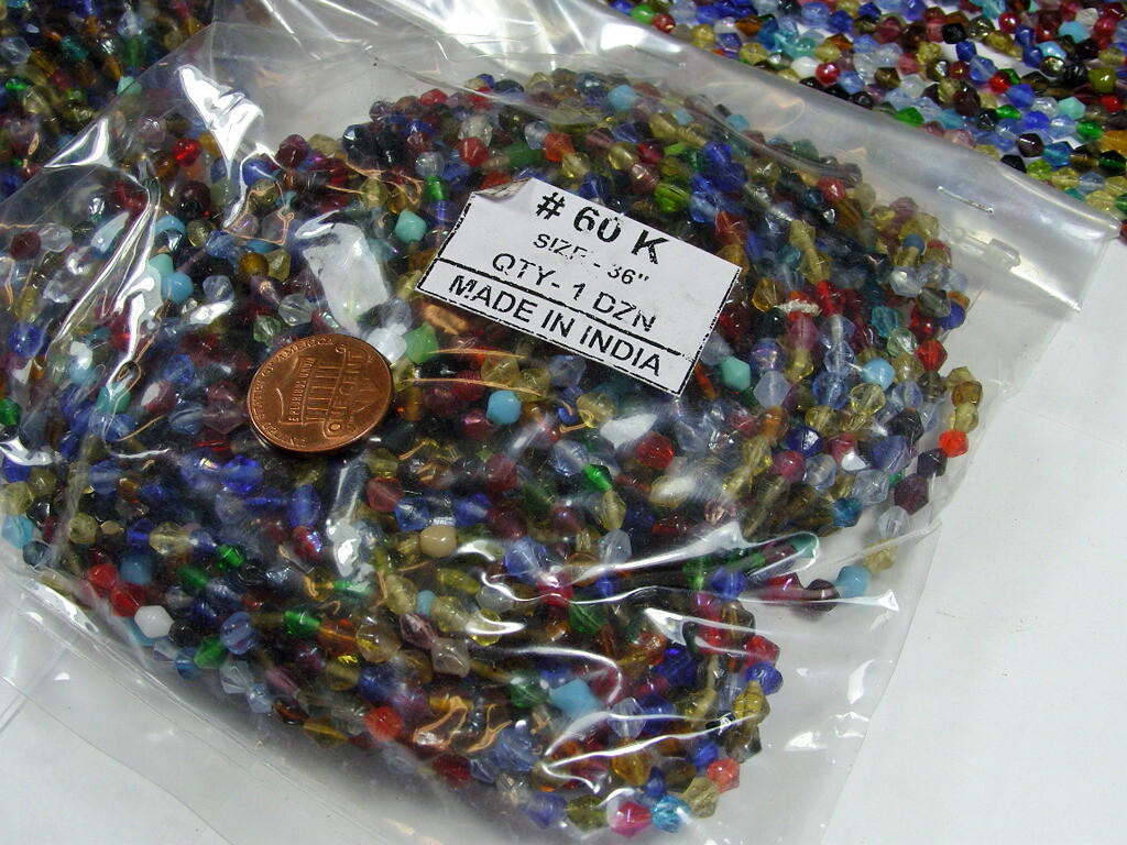 30 Strands 36″ India Handmade Assorted Color Glass Beads Wholesale Bulk (CT-32)