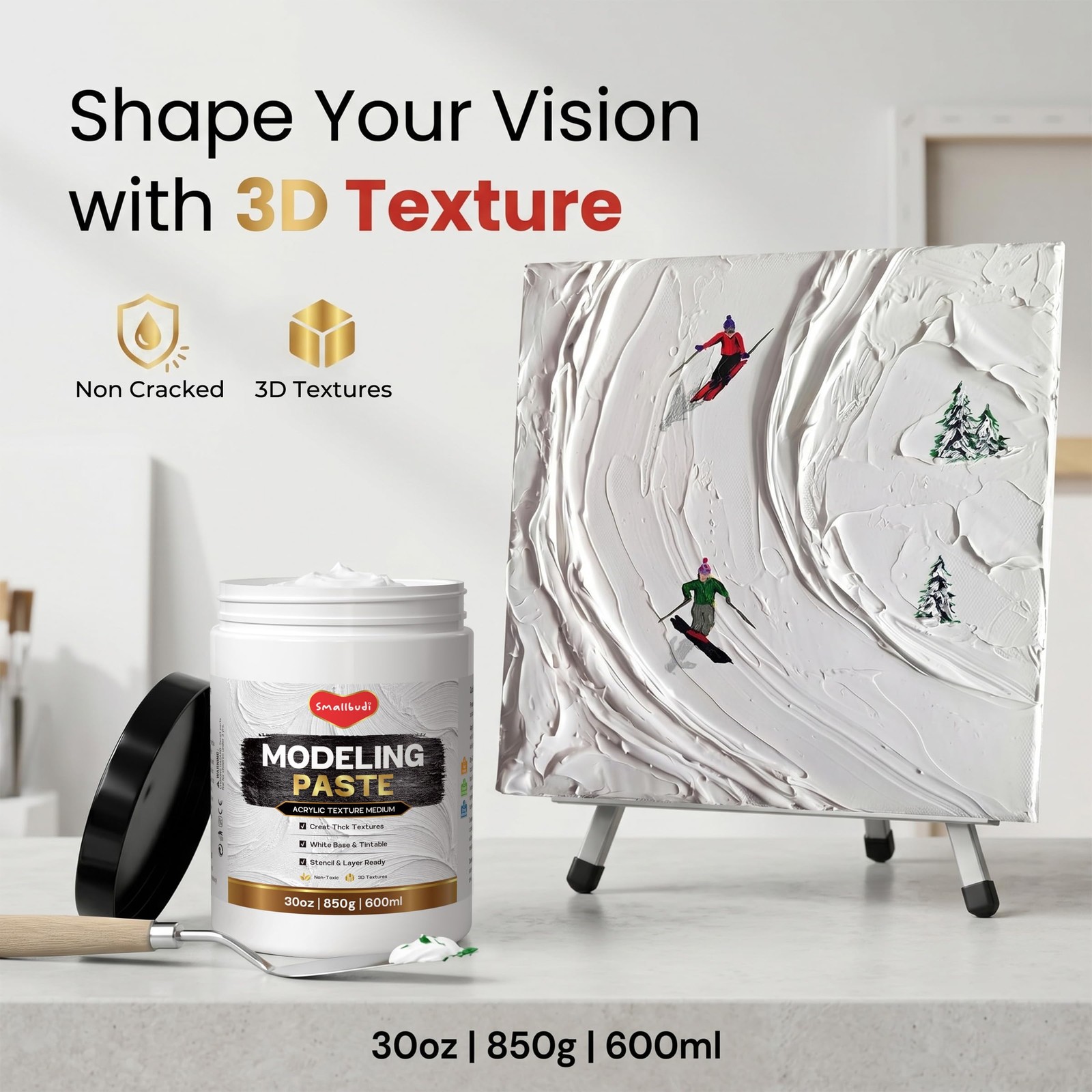 Modeling Paste 600 ml / 30 oz High Density Acrylic Medium for Texture Art an…