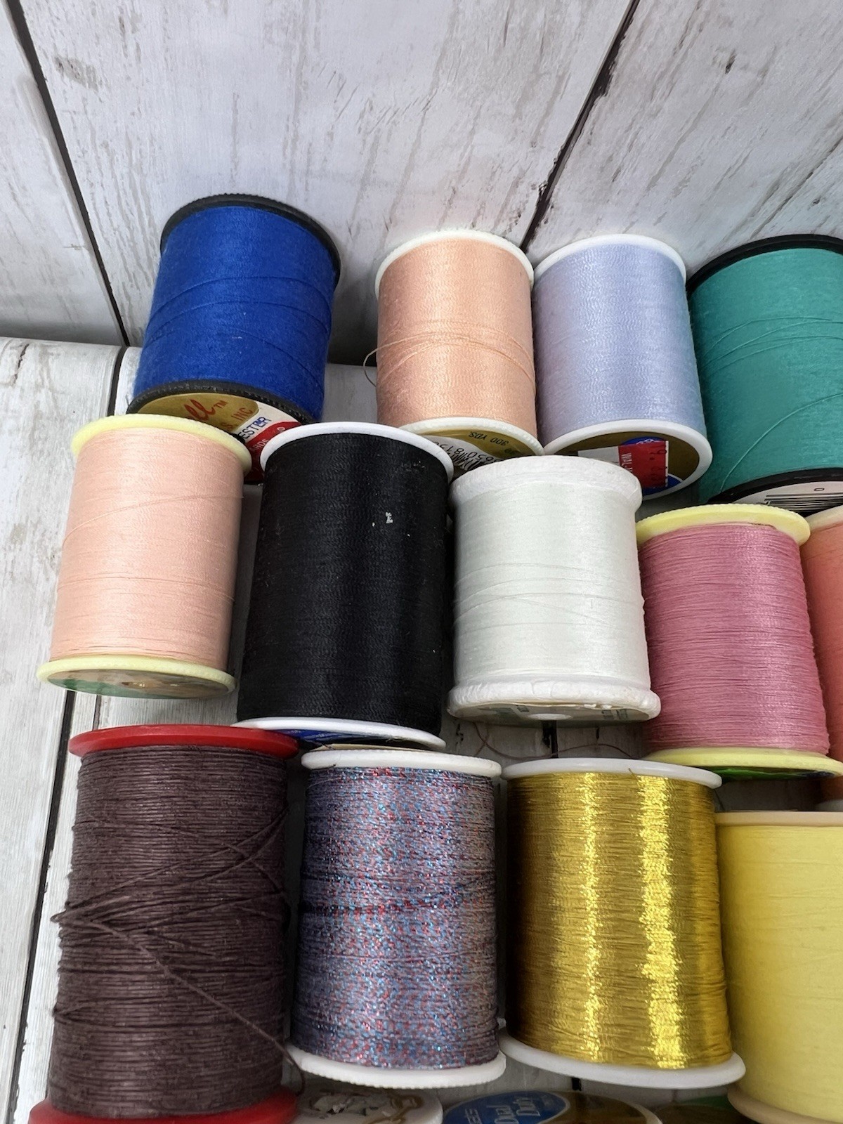 Sewing Thread Spools Mixed Colors Some Vintage Various Brands Colors Lot of 50