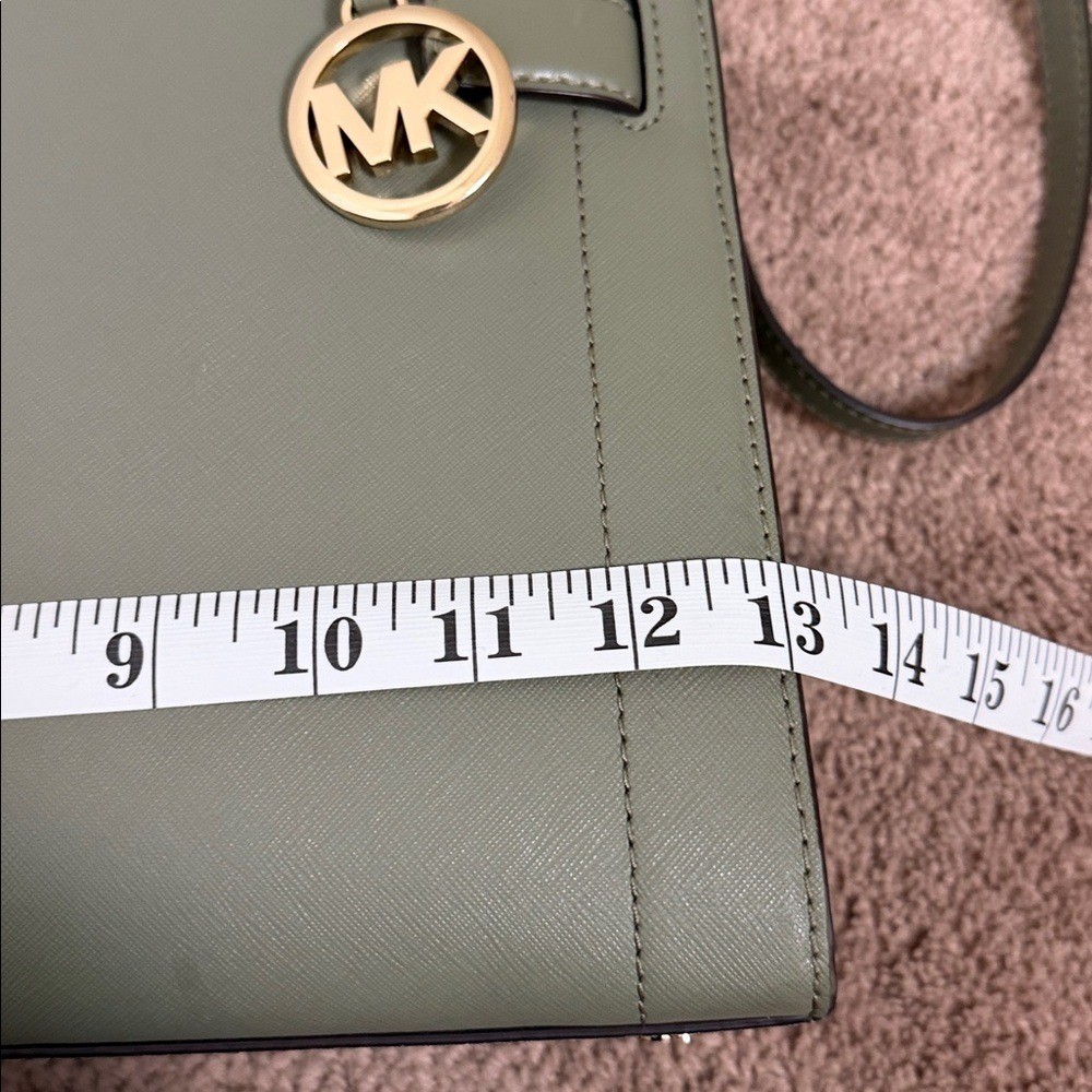 Michael Kors Rayne Saffiano Leather Satchel Olive Green