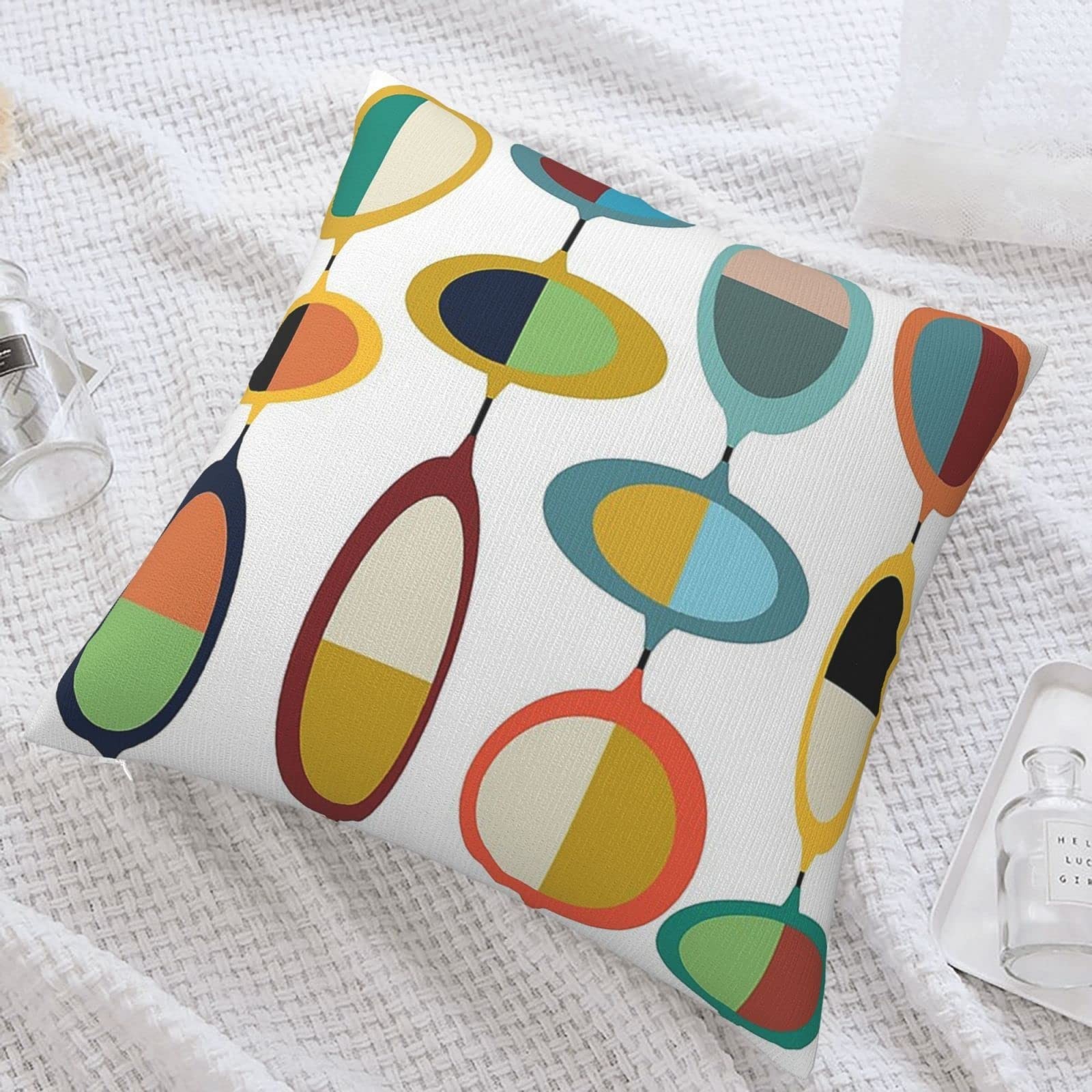 Mid Century Modern Square Pillow Case Throw Pillow Covers Decorative Pillowca…