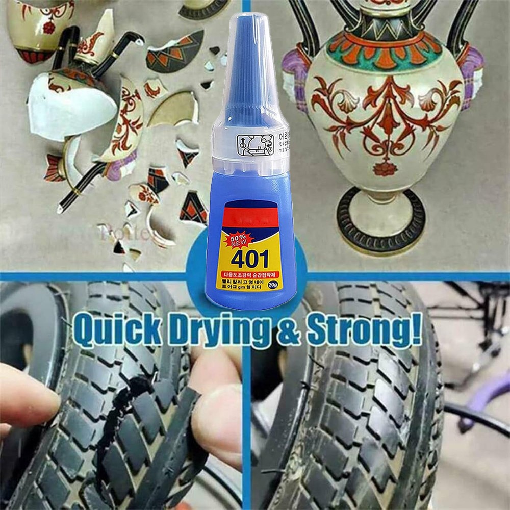 401 Instant Super Glue 20ML Fast Strong Adhesive Multi Purpose Clear Fix