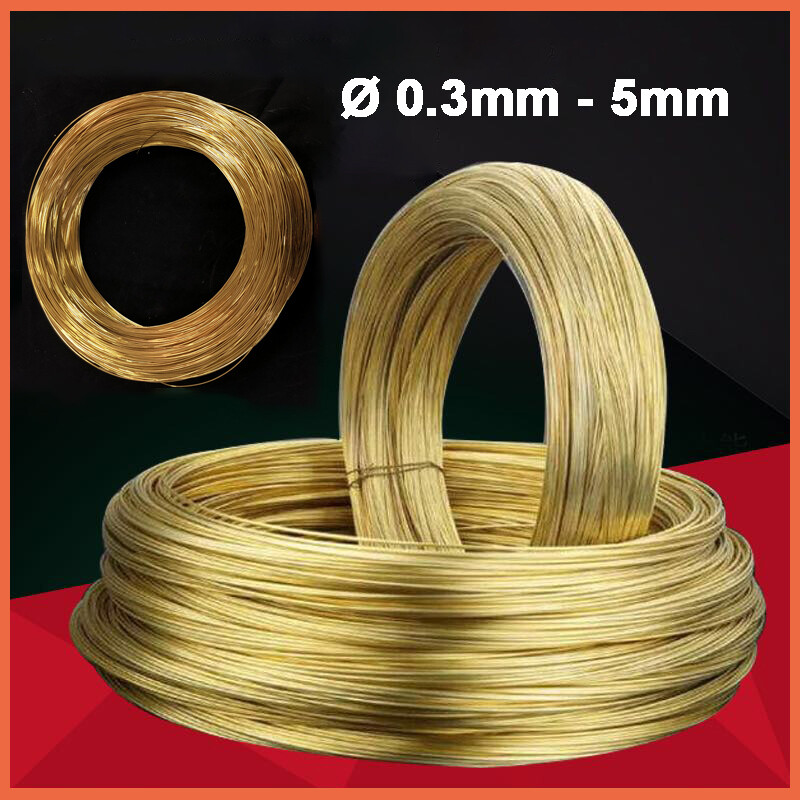 Brass Round Wire Bare Unplated Ø0.3mm – 5mm Diameter Jewelry Making / Wire Craft