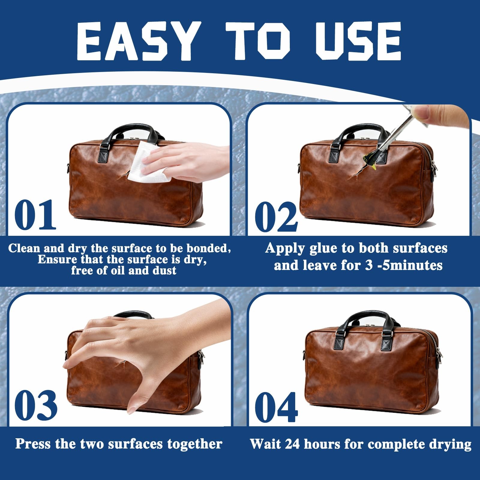 Hzutloer Leather Adhesive,120ML Leather Repair Glue Cement,Super Glue with Br…