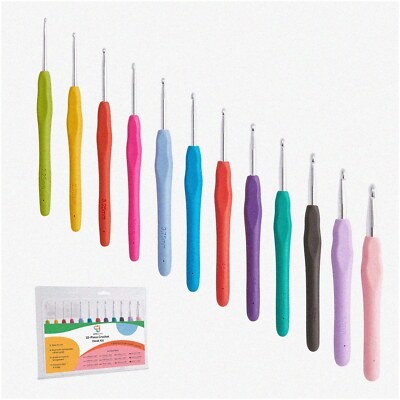 12-Piece Crochet Hook Set with Assorted Sizes