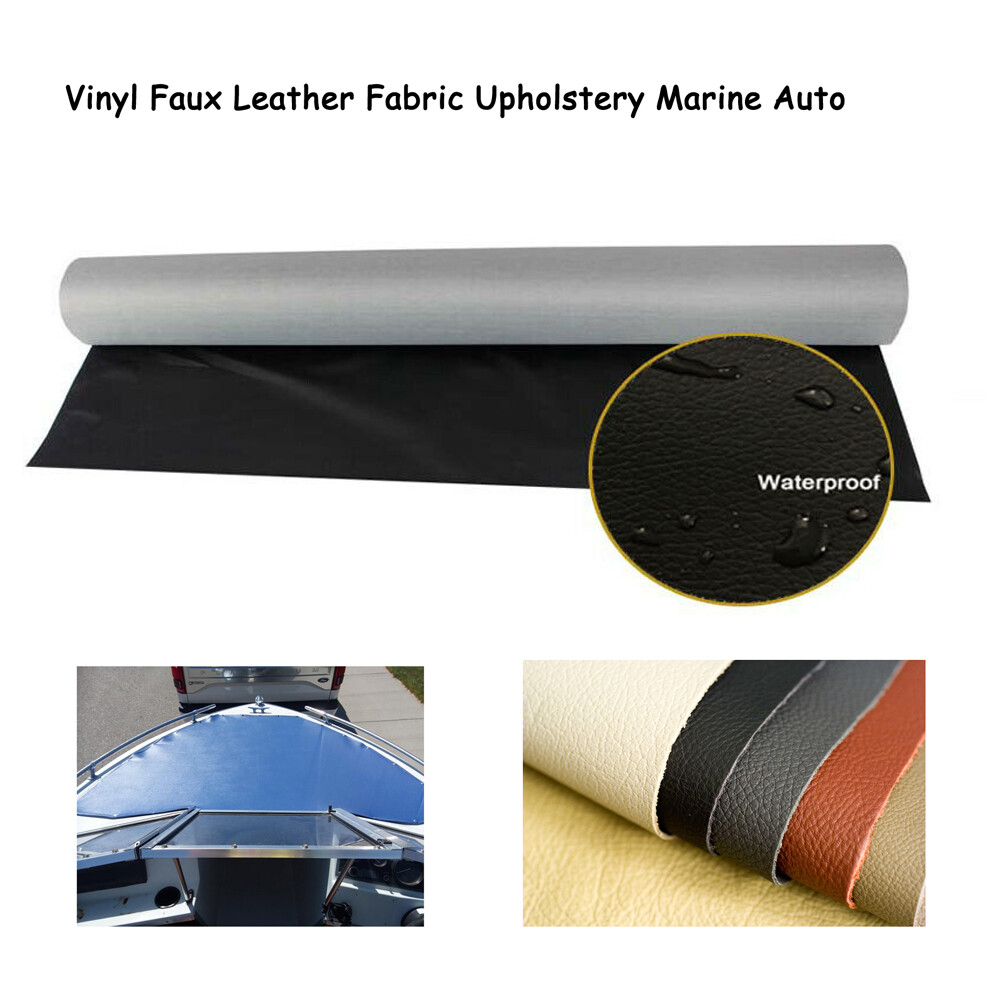 Black Synthetic Leather Fabric Durability Leatherette Soft Interfacing Materials