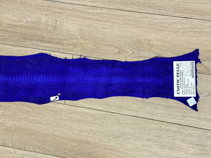 Royal Blue Genuine Python Snakeskin Leather real hide snake skin rattle boa 639