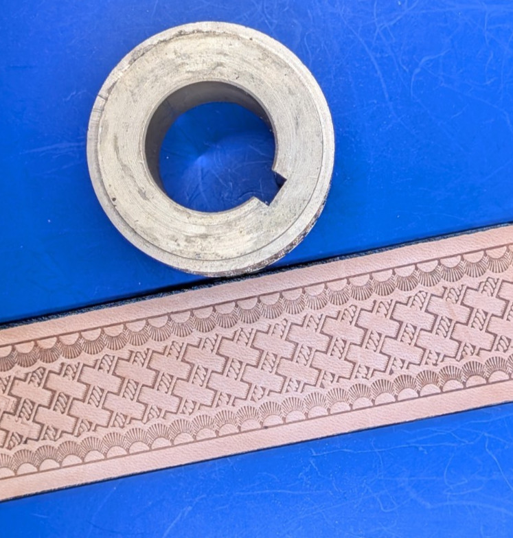 Leather Embossing Machine Roller Basketweave pattern # 194 Solid Brass