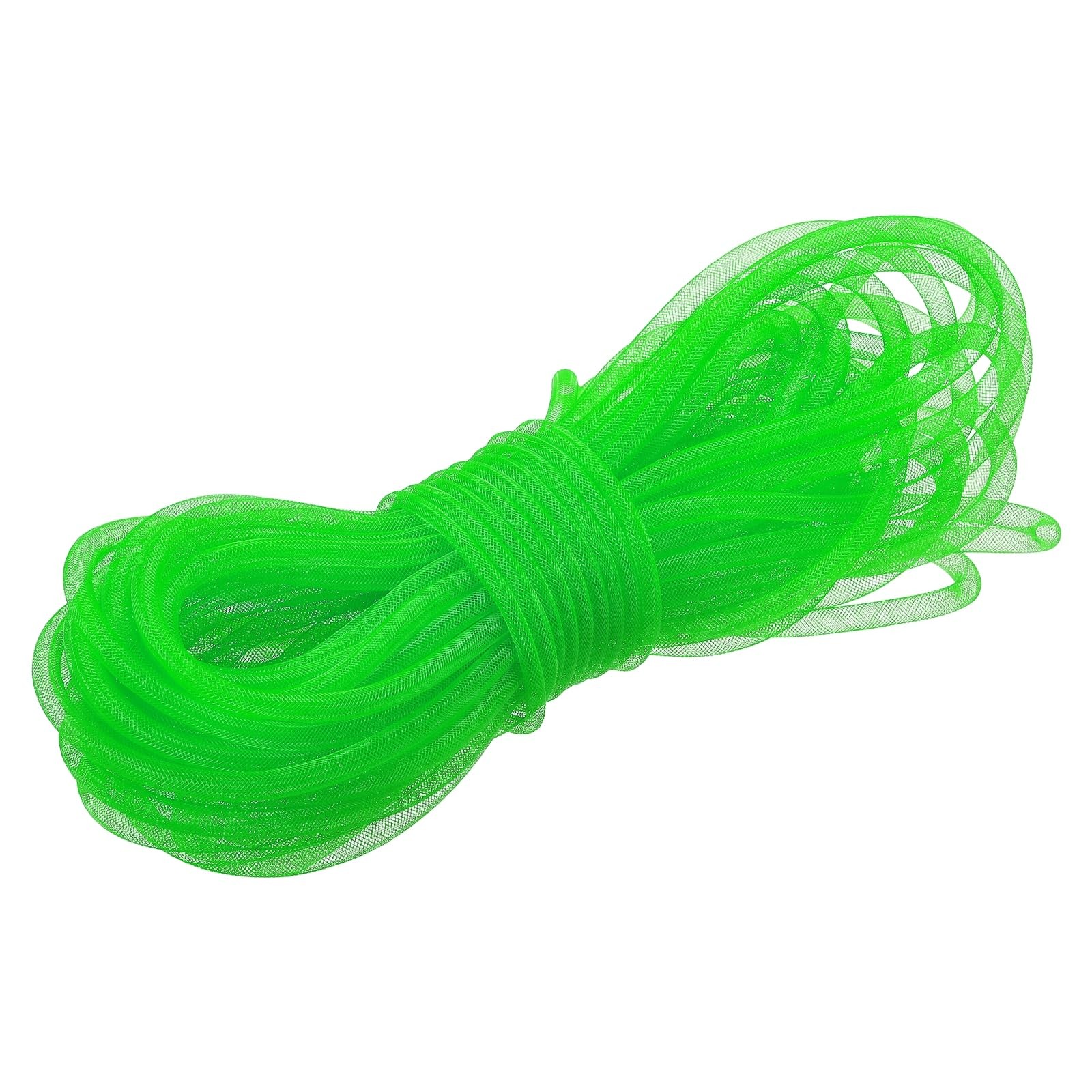 26 Yards 3/8 Inch Fluorescent Green Mesh Tube Decor Tubing Flex Wreath Craft