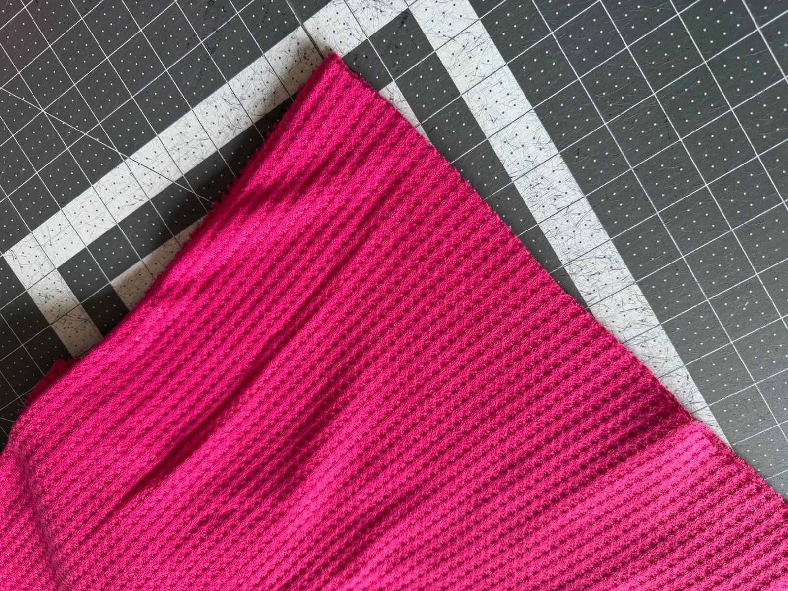 Magenta Pink Waffle fabric, 1 yard cuts, by the yard