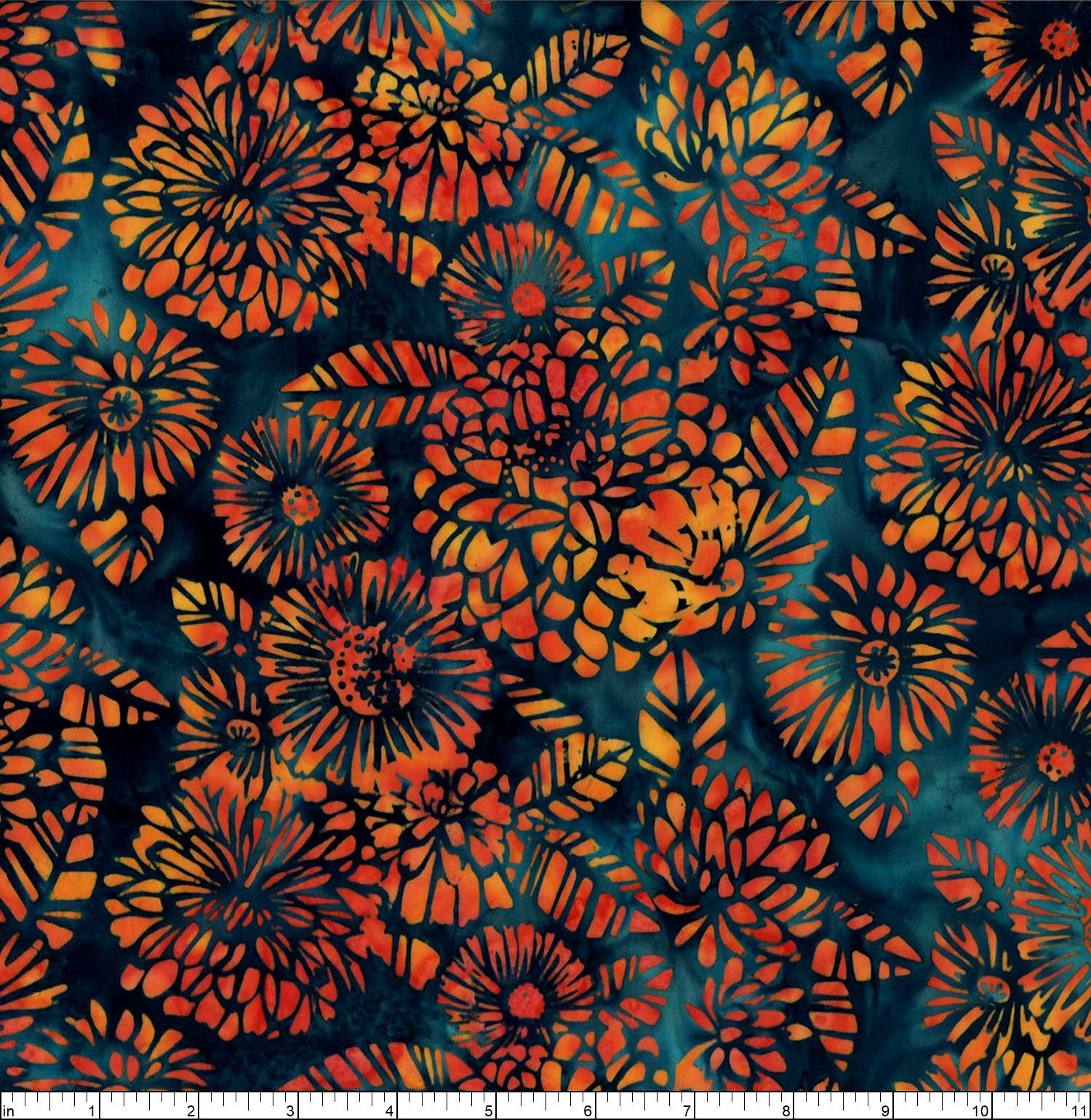 Hoffman – Bali Batiks – Monarch Migration – Woodblock Floral – Monarch, BTY