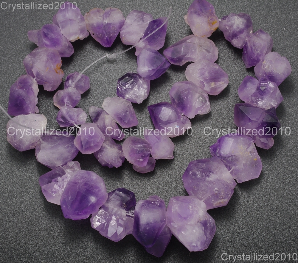 Natural Amethyst Gemstone Large Rough Baroque Nugget Loose 8mm – 25mm Beads 15″
