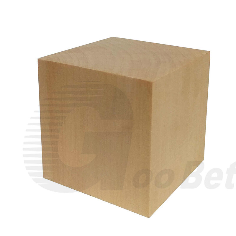 Wooden Cube Solid Plain Natural Hard Wood Blocks 8x8x8cm Art Craft Building DIY