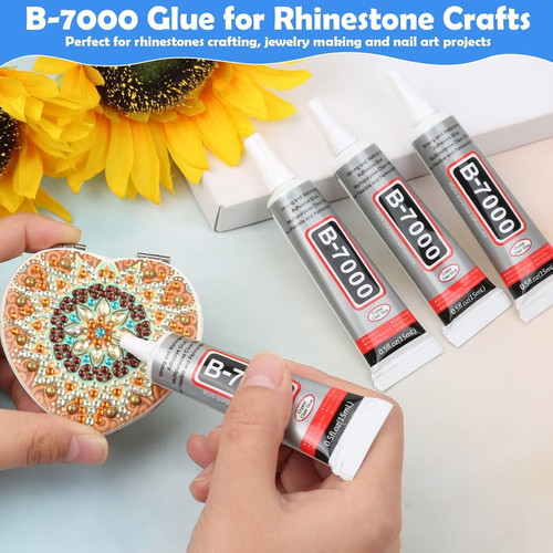 B7000 Glue Clear for Rhinestones, 4pcs 15mL Strong Adhesive B-7000