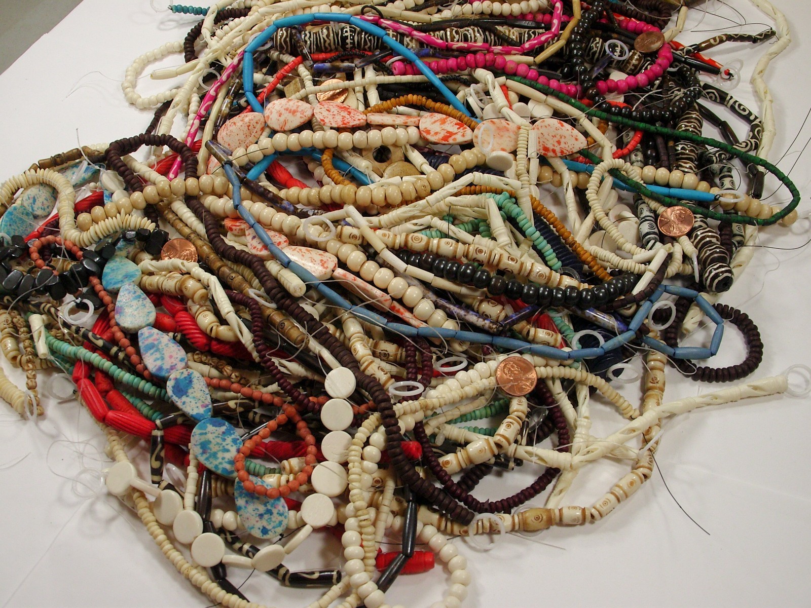 5 LBS Assorted Shapes and Sizes India Handmade Water Buffalo Bone Beads (EK-8) ⭐