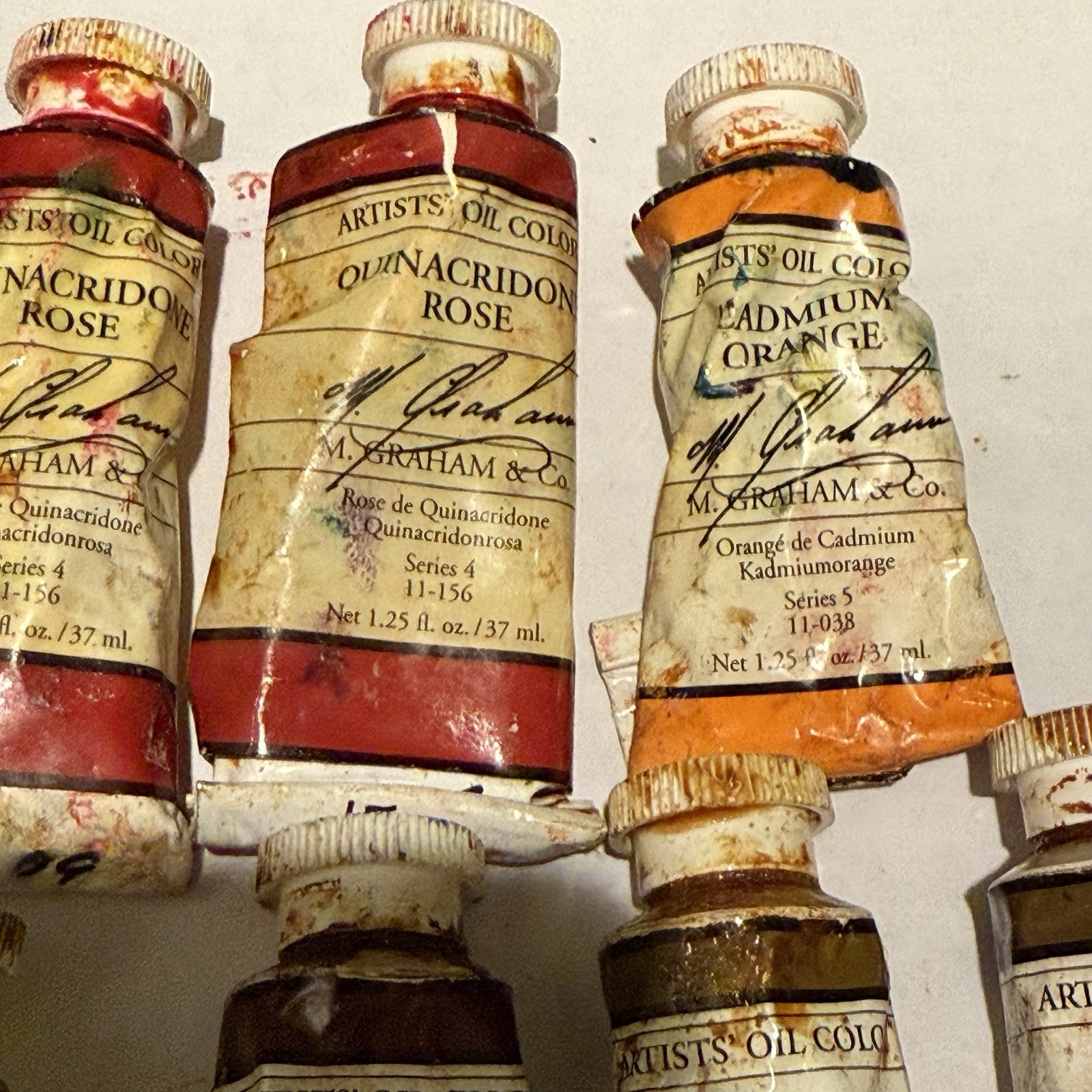 M. Graham Artist VINTAGE Oil Paint Red Cadmium Yellow Blue Viridian Green RARE