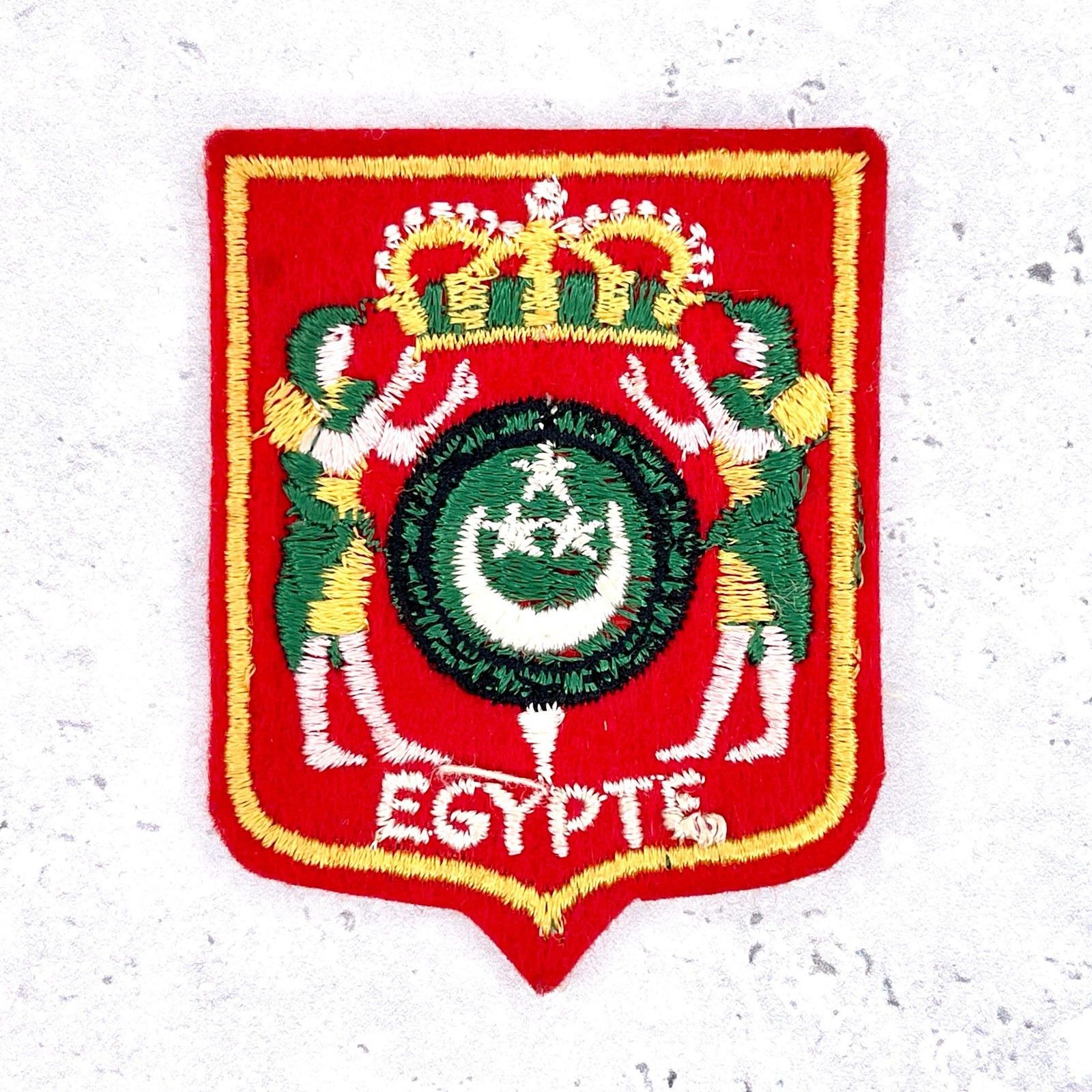 Vintage Egypte Patch • Egypt Royal Coat of Arms Travel Souvenir • Sew-On