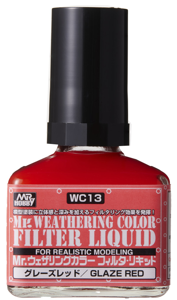 Mr. Hobby WC13 Mr. Weathering Color Filter Liquid Glaze Red 40ml – US