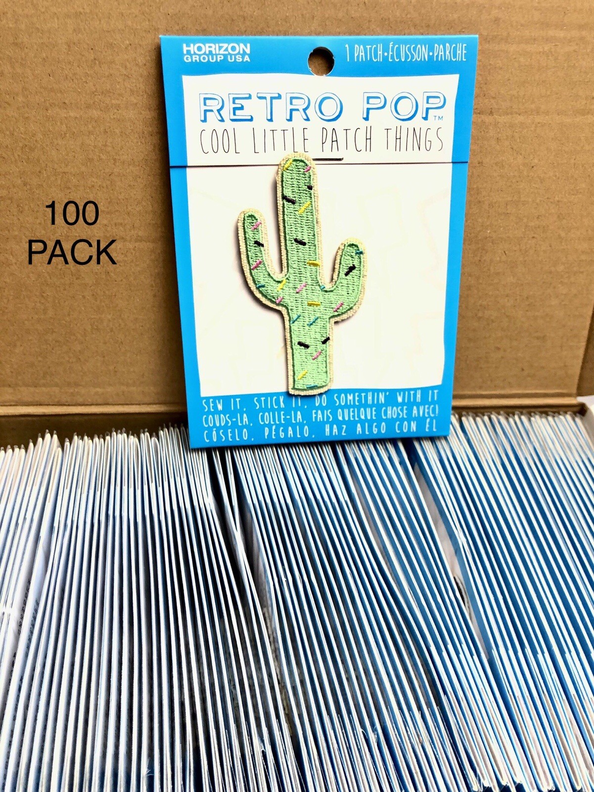 100 PACK Retro Pop Cool Little Things Cactus Patch Sew or Stick Embroidered