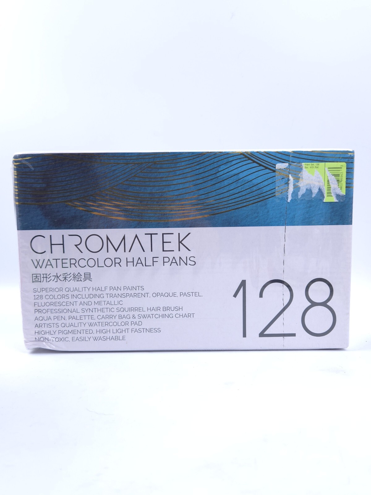 CHROMATEK Watercolor Paint Set, 128 Vivid Colors in Portable Box With Pad, Brush