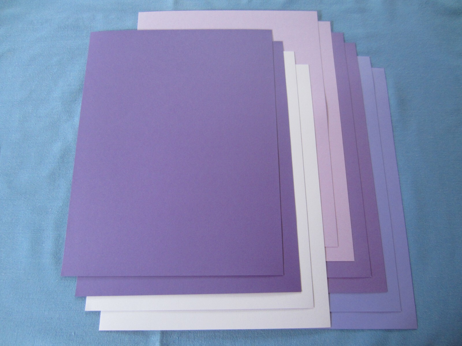 SALE!! 8.5 x 11 CARDSTOCK PAPER – SHADES OF PURPLE – LOT OF 10 SHEETS – NEW!!