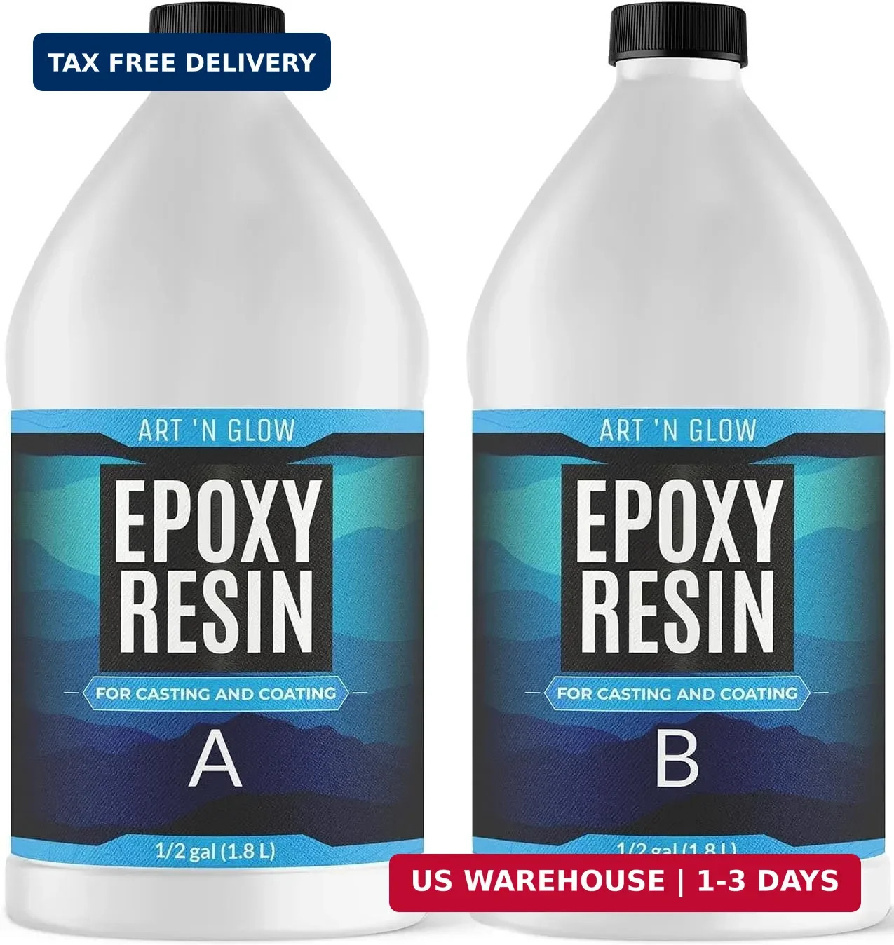 Epoxy Resin for Crystal Clear Casting & Coating – 1 Gallon Kit – UV Resistant, N
