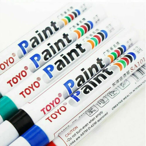 6-PACK BLUE Tire Lettering Paint Marker Pen Waterproof Permanent Automotive 6pzs