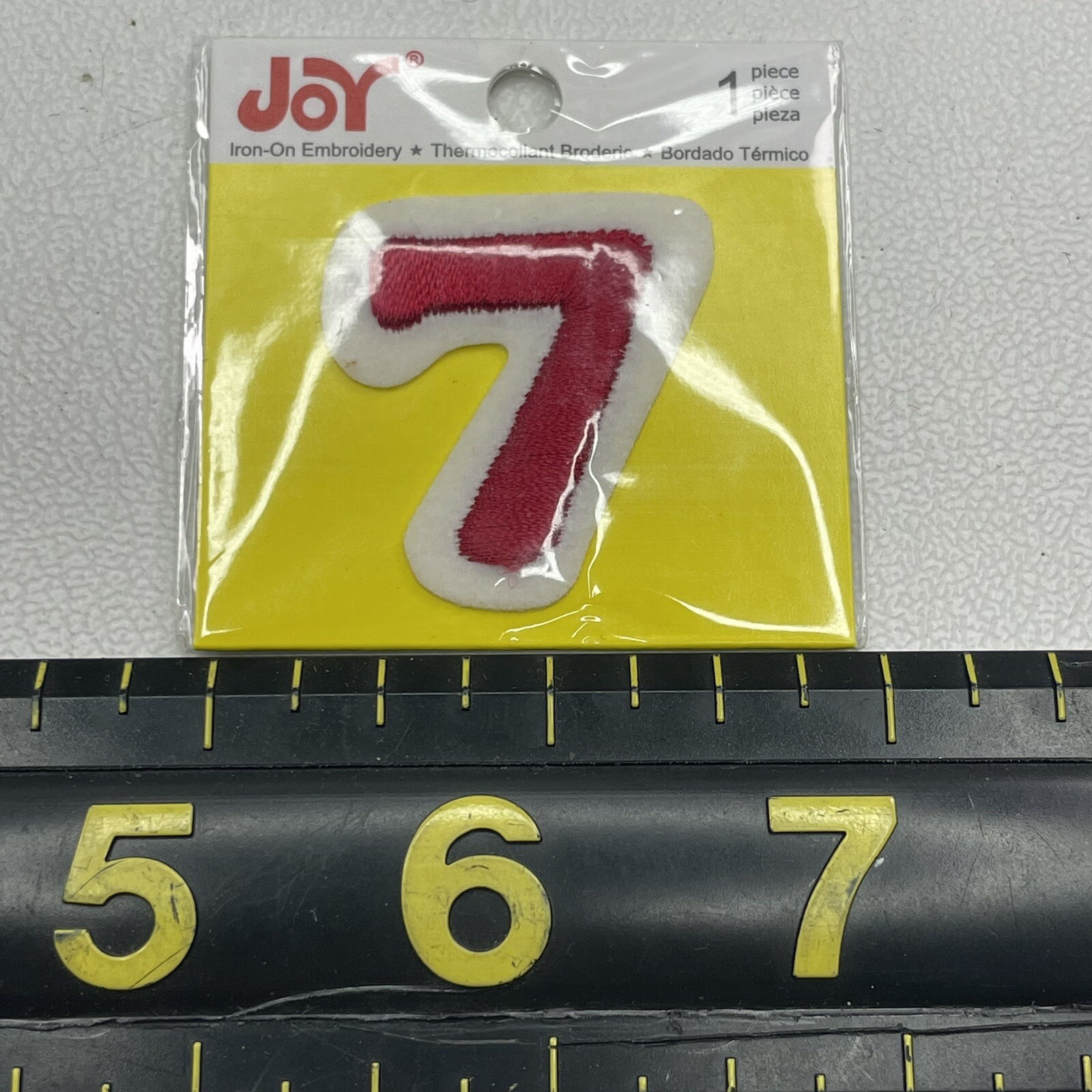 Small 1.5” Number # 7 Patch (Red On White “7”) M010