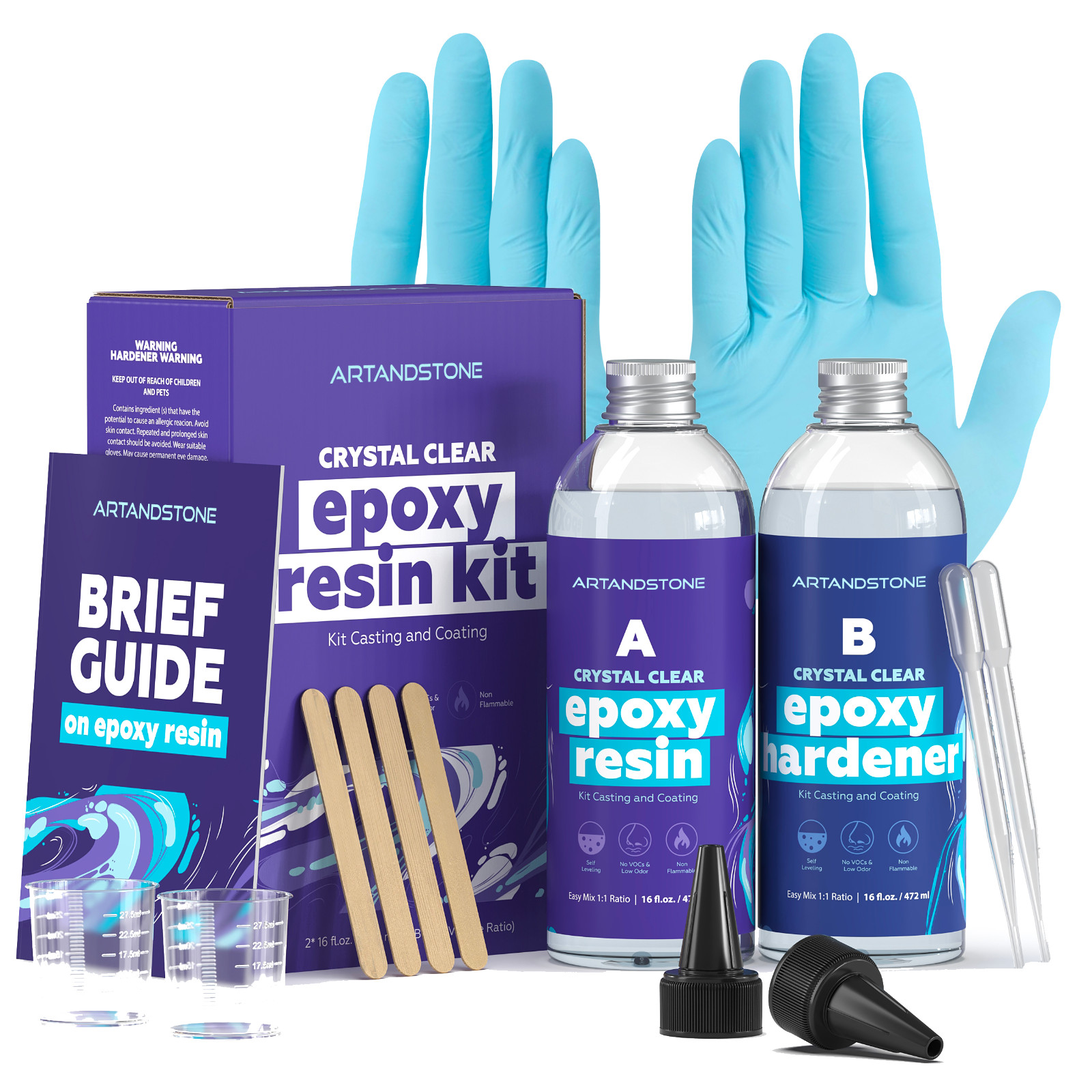 Crystal Clear Epoxy Resin Kit – 32 Oz (with Tools)