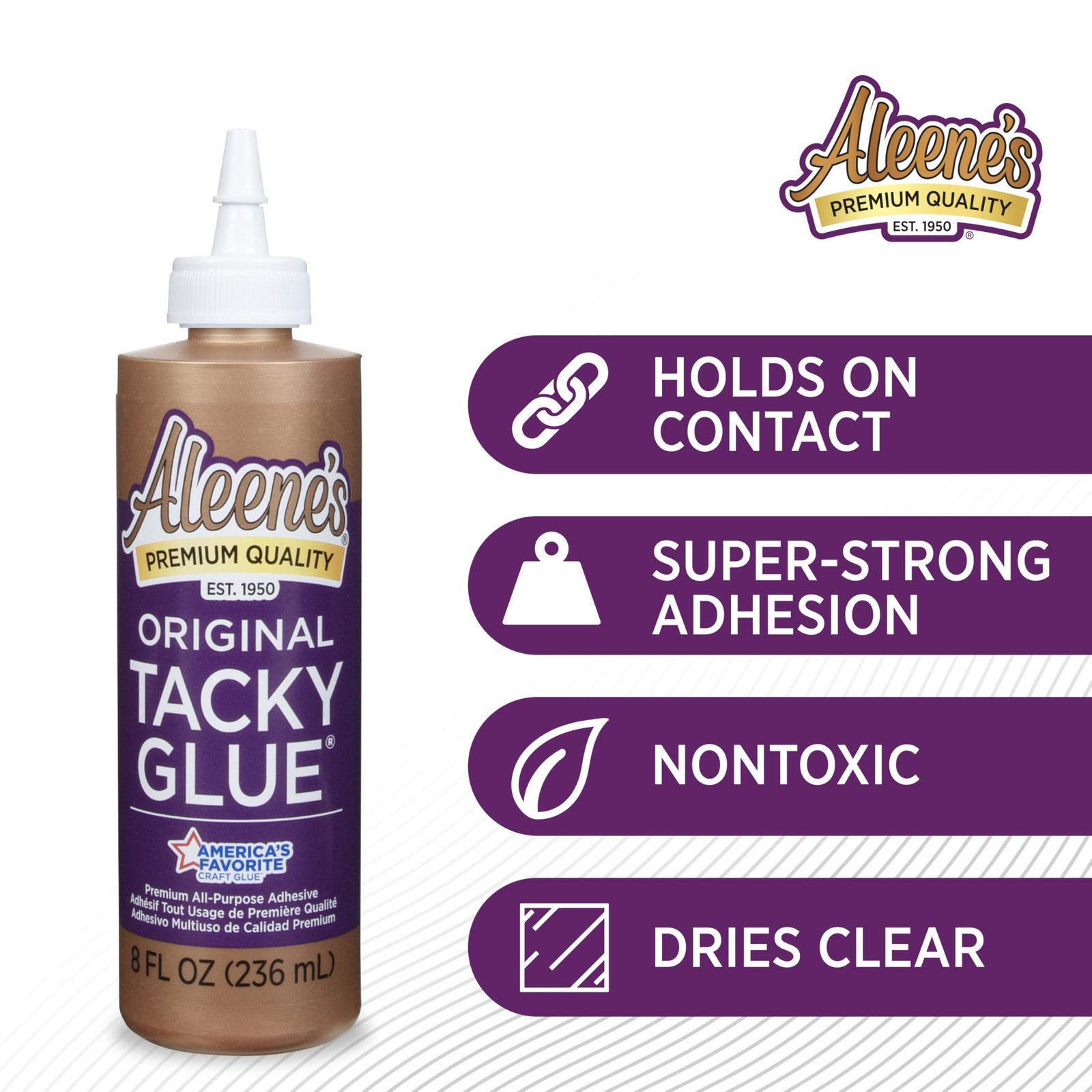 Aleene’s All Purpose Tacky Glue, 8-Ounce, Clear (15599) 8oz,