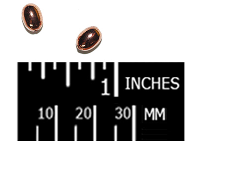 8mm Oval Melon Bright Copper Metalized Metallic Beads